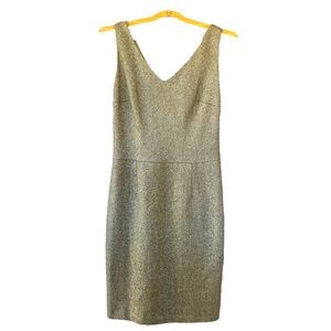 Ralph Lauren Purple Label Gold Metallic Formal Silk Lined Sleeveless Dress SZ 10